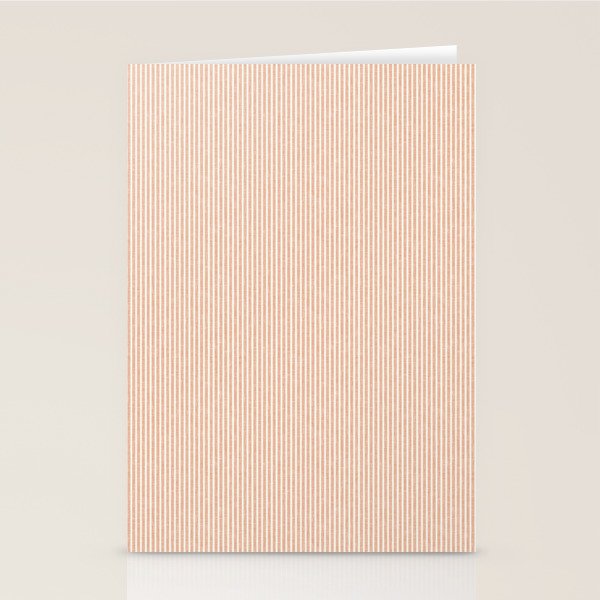linen textured stripes - peach Stationery Card Gallery Image 2