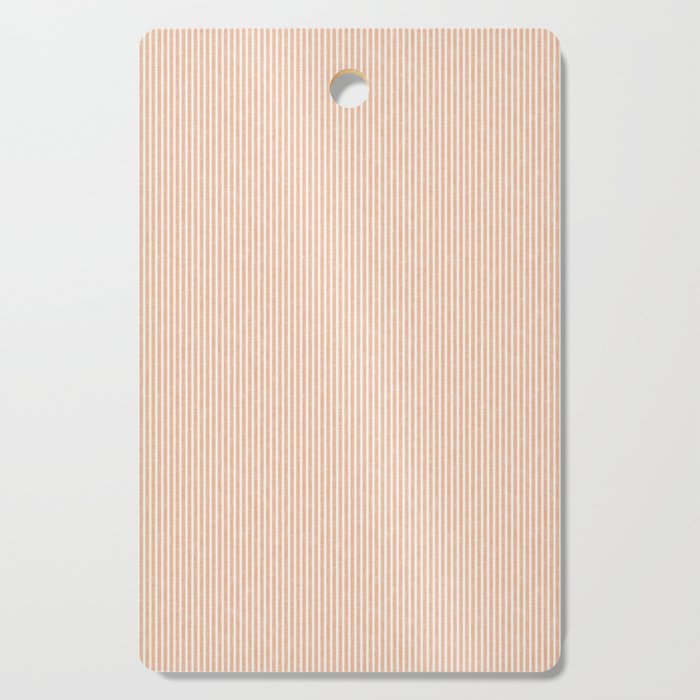 linen textured stripes - peach Cutting Board Gallery Image 1