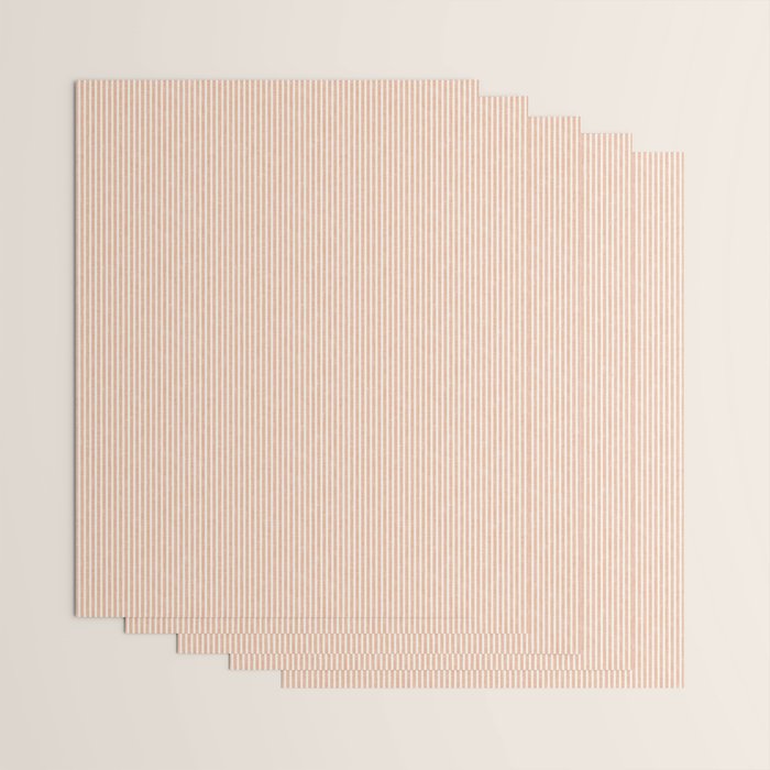 linen textured stripes - peach Wrapping Paper Gallery Image 3