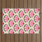 Pink and Red Daisy Outdoor Rug Gallery Image 1