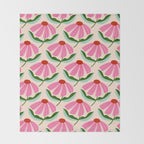 Pink and Red Daisy Throw Blanket Gallery Image 2