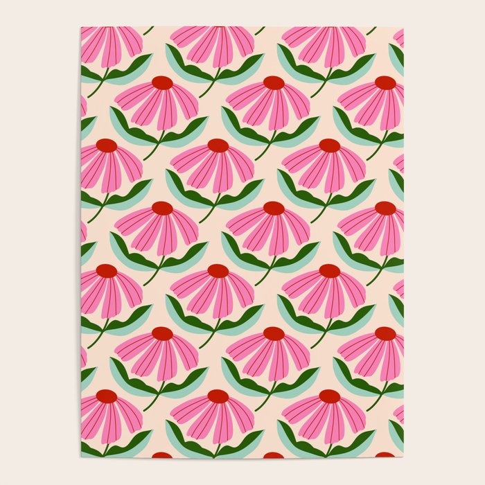 Pink and Red Daisy Poster Gallery Image 4