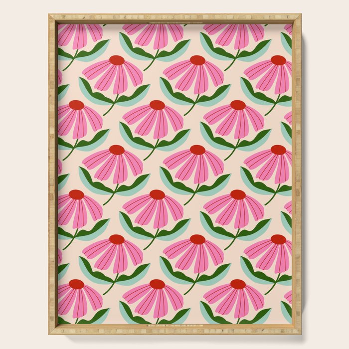Pink and Red Daisy Serving Tray Gallery Image 1