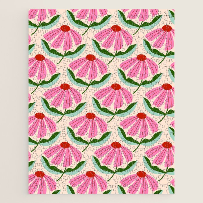 Pink and Red Daisy Jigsaw Puzzle Gallery Image 1