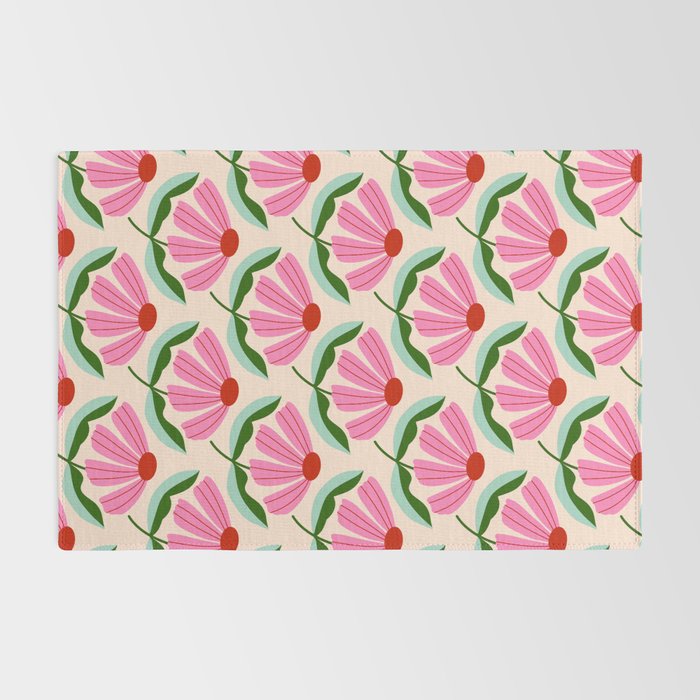 Pink and Red Daisy Rug Gallery Image 2