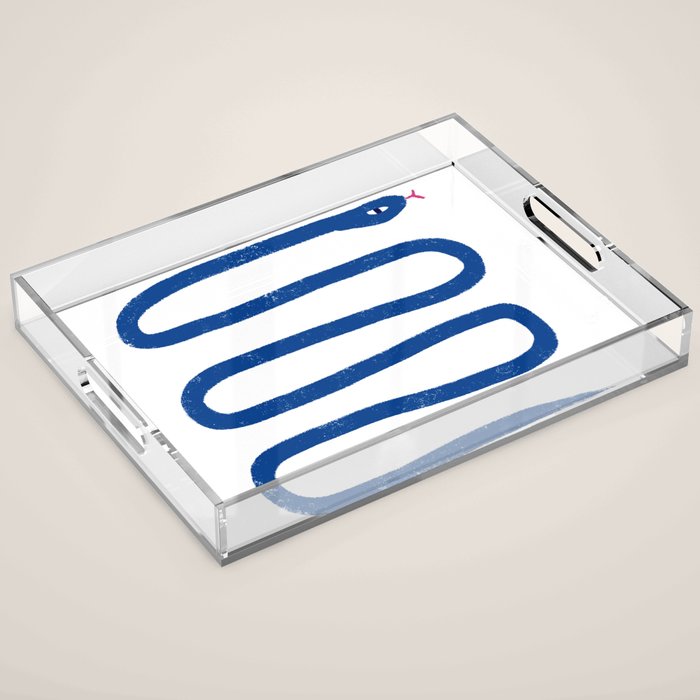 Jungle Snake Cobalt Blue Acrylic Tray Gallery Image 1