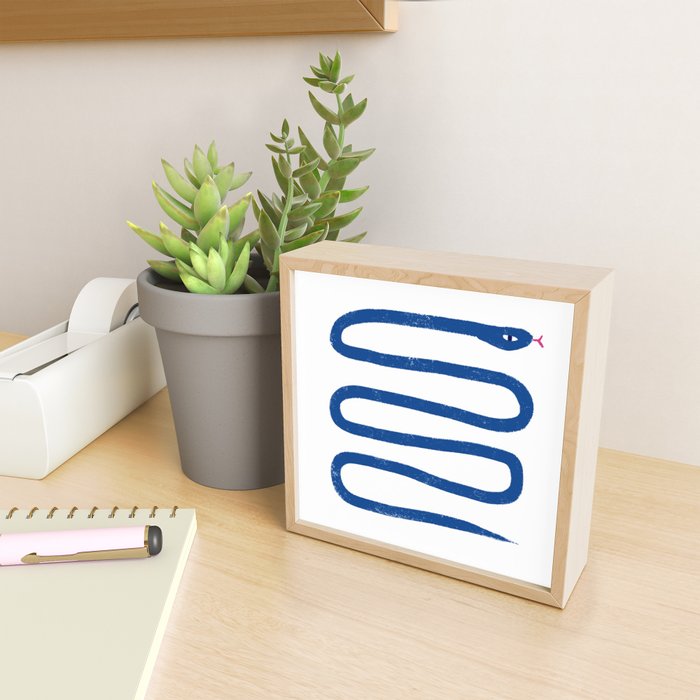 Jungle Snake Cobalt Blue Mini Art Print Gallery Image 2