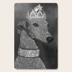 GLITTER QUEEN | art | creative | dog | crown | glamour | style | grey | black and white | diamonds  Cutting Board Gallery Image 1
