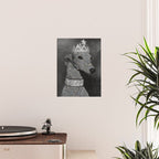 GLITTER QUEEN | art | creative | dog | crown | glamour | style | grey | black and white | diamonds  Poster Gallery Image 2