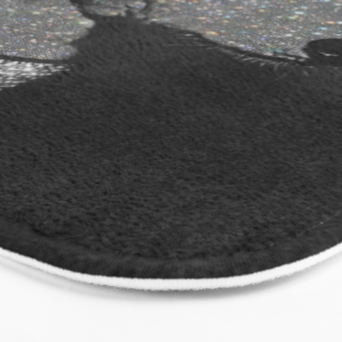GLITTER QUEEN | art | creative | dog | crown | glamour | style | grey | black and white | diamonds  Bath Mat Gallery Image 3