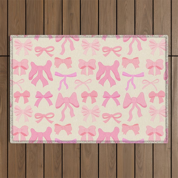 Pink Bows Outdoor Rug Gallery Image 1