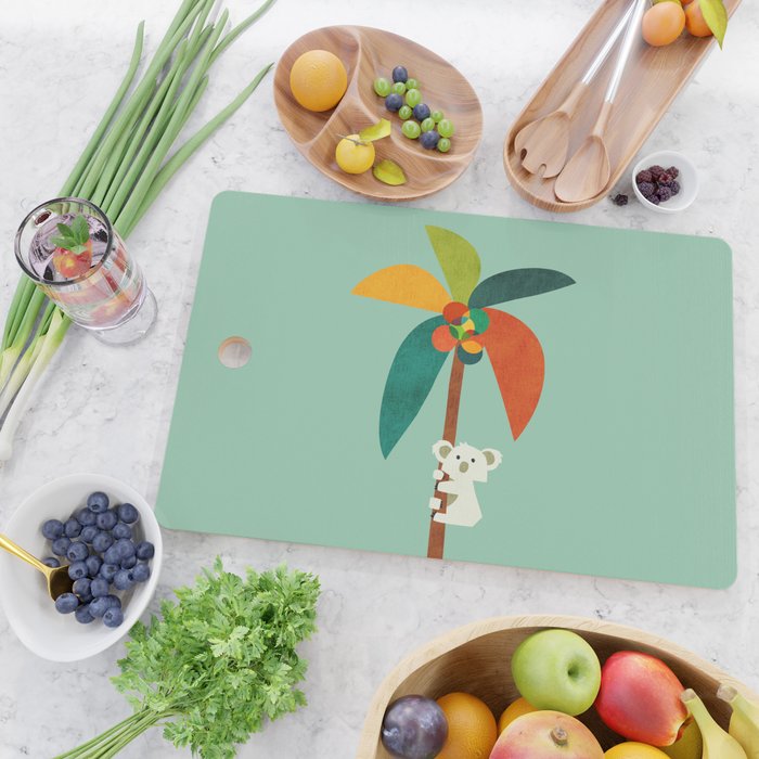 Koala on Coconut Tree Cutting Board Gallery Image 2