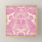 Gothic Halloween Damask - primrose and cream  Mini Art Print Gallery Image 1