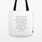 Proverbs 3:5-6 Bible Verse Trust In The Lord With All Your Heart Scripture Christian Wall Decor Tote Bag Gallery Image 1