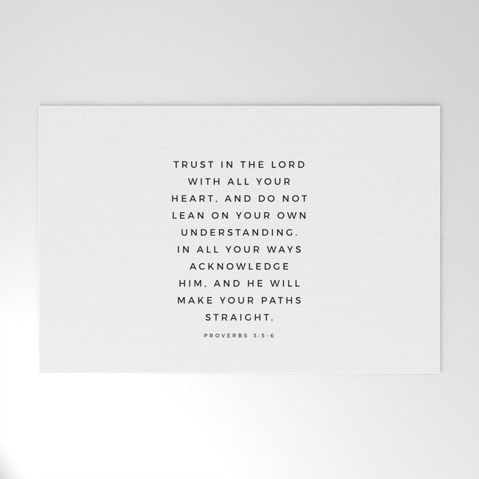 Proverbs 3:5-6 Bible Verse Trust In The Lord With All Your Heart Scripture Christian Wall Decor Welcome Mat Gallery Image 1