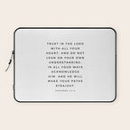 Proverbs 3:5-6 Bible Verse Trust In The Lord With All Your Heart Scripture Christian Wall Decor Laptop Sleeve Gallery Image 1