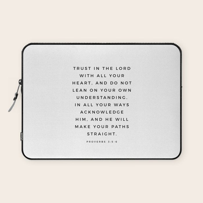 Proverbs 3:5-6 Bible Verse Trust In The Lord With All Your Heart Scripture Christian Wall Decor Laptop Sleeve Gallery Image 1