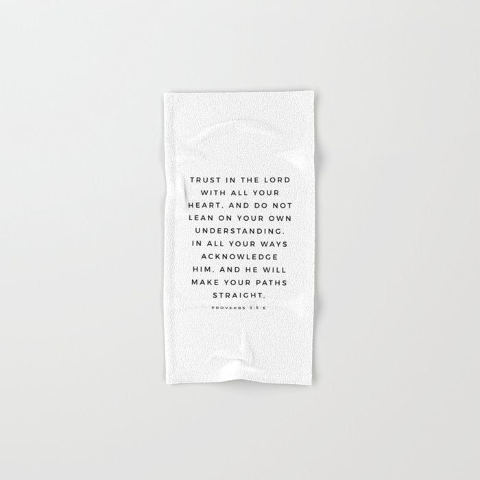 Proverbs 3:5-6 Bible Verse Trust In The Lord With All Your Heart Scripture Christian Wall Decor Bath Towel Gallery Image 1