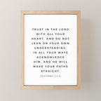 Proverbs 3:5-6 Bible Verse Trust In The Lord With All Your Heart Scripture Christian Wall Decor Mini Art Print Gallery Image 1