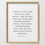 Proverbs 3:5-6 Bible Verse Trust In The Lord With All Your Heart Scripture Christian Wall Decor Serving Tray Gallery Image 1