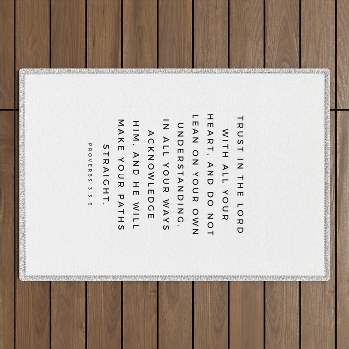 Proverbs 3:5-6 Bible Verse Trust In The Lord With All Your Heart Scripture Christian Wall Decor Outdoor Rug Gallery Image 1