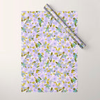 Lilac Watercolor Garden Wrapping Paper Gallery Image 1