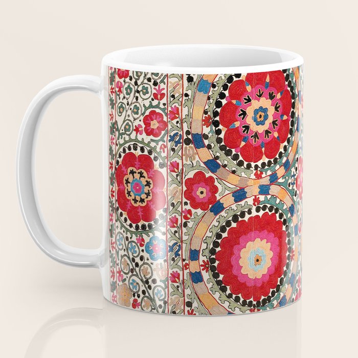 Karabag Suzani Uzbekistan Embroidery Print Coffee Mug Gallery Image 3