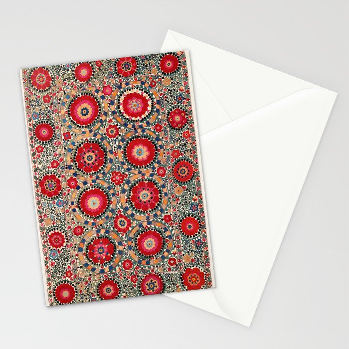 Karabag Suzani Uzbekistan Embroidery Print Stationery Card Gallery Image 2
