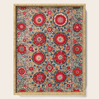 Karabag Suzani Uzbekistan Embroidery Print Serving Tray Gallery Image 1