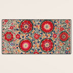 Karabag Suzani Uzbekistan Embroidery Print Desk Mat Gallery Image 3