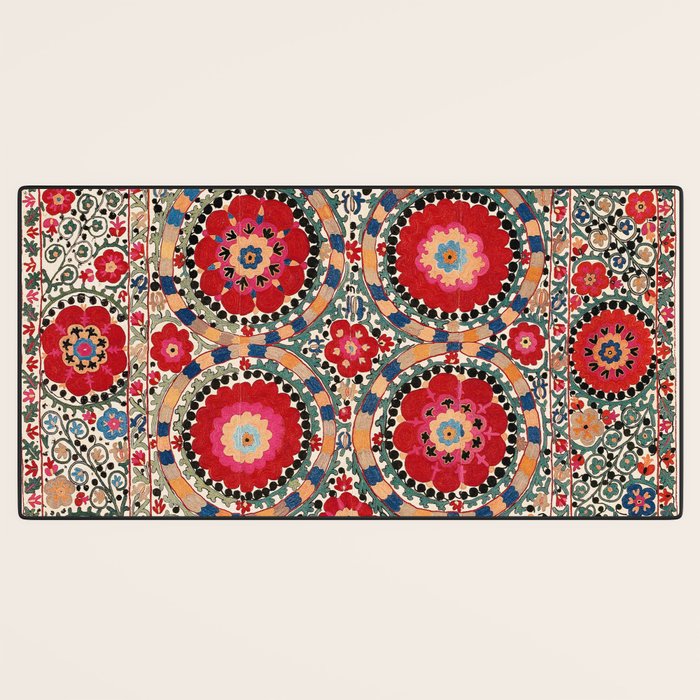 Karabag Suzani Uzbekistan Embroidery Print Desk Mat Gallery Image 3