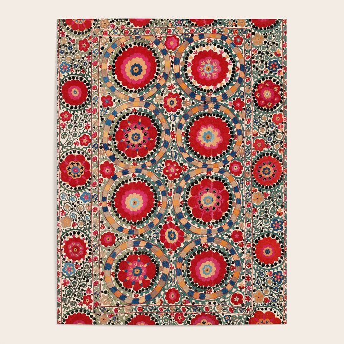Karabag Suzani Uzbekistan Embroidery Print Poster Gallery Image 4