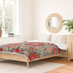 Karabag Suzani Uzbekistan Embroidery Print Duvet Cover Gallery Image 2