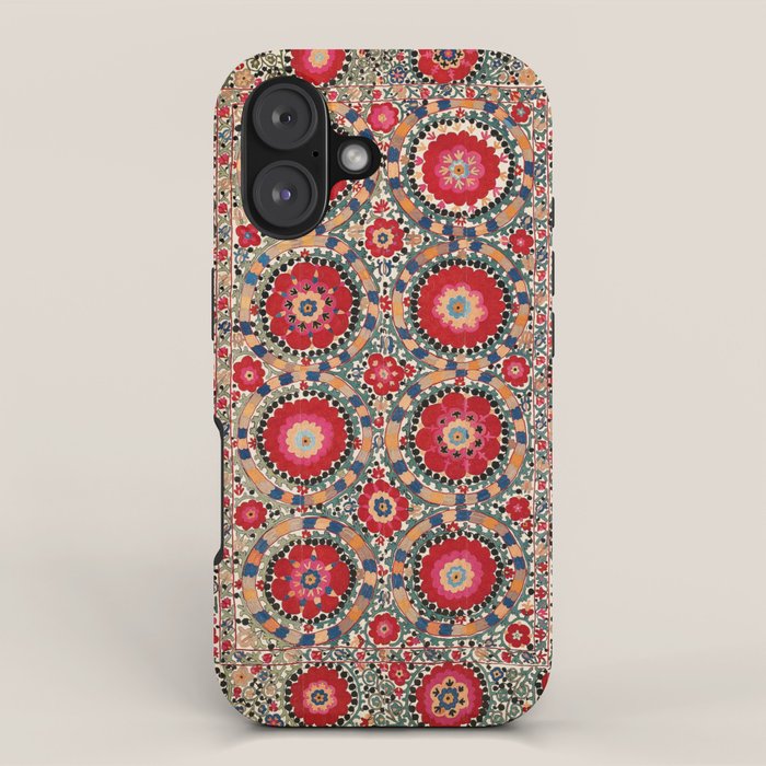 Karabag Suzani Uzbekistan Embroidery Print iPhone Case Gallery Image 1