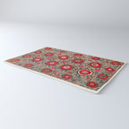 Karabag Suzani Uzbekistan Embroidery Print Rug Gallery Image 3