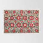 Karabag Suzani Uzbekistan Embroidery Print Rug Gallery Image 2