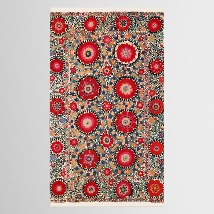 Karabag Suzani Uzbekistan Embroidery Print Tablecloth Gallery Image 2