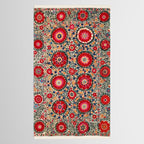 Karabag Suzani Uzbekistan Embroidery Print Tablecloth Gallery Image 2