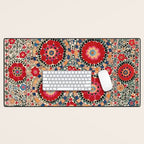 Karabag Suzani Uzbekistan Embroidery Print Desk Mat Gallery Image 1