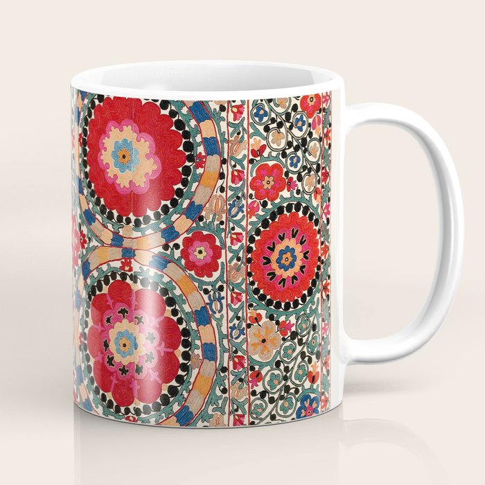 Karabag Suzani Uzbekistan Embroidery Print Coffee Mug Gallery Image 1