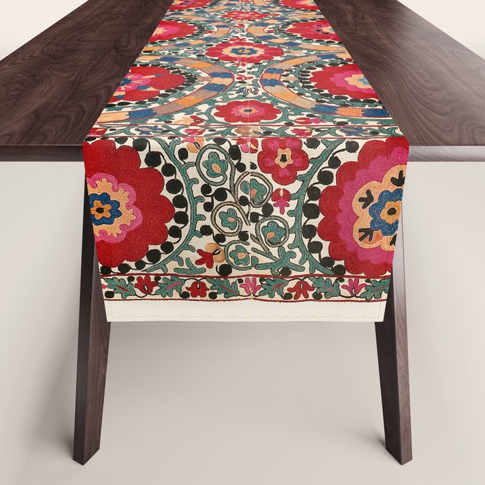 Karabag Suzani Uzbekistan Embroidery Print Table Runner Gallery Image 1