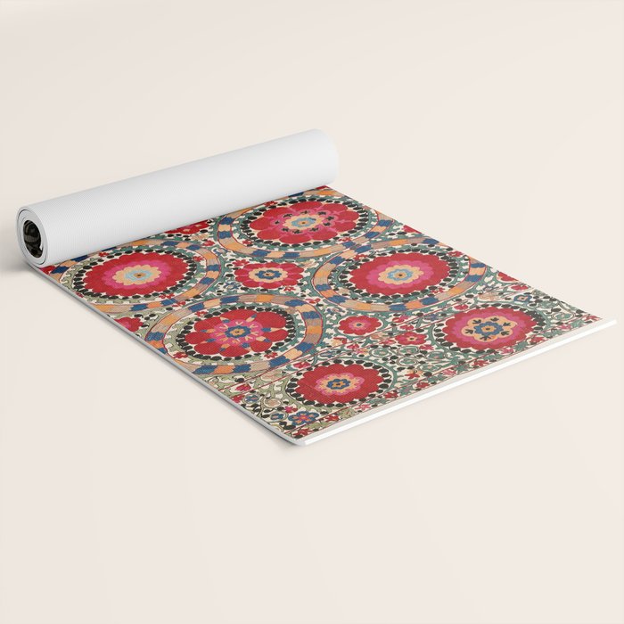 Karabag Suzani Uzbekistan Embroidery Print Yoga Mat Gallery Image 2