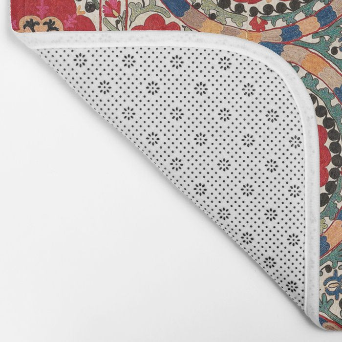 Karabag Suzani Uzbekistan Embroidery Print Bath Mat Gallery Image 2