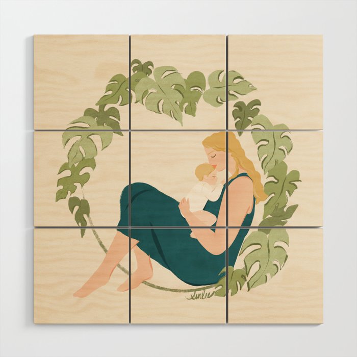 Maternal Bond (Blond) Wood Wall Art Gallery Image 1