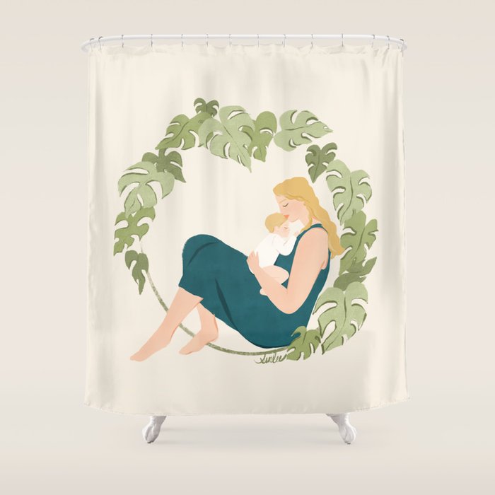 Maternal Bond (Blond) Shower Curtain Gallery Image 1