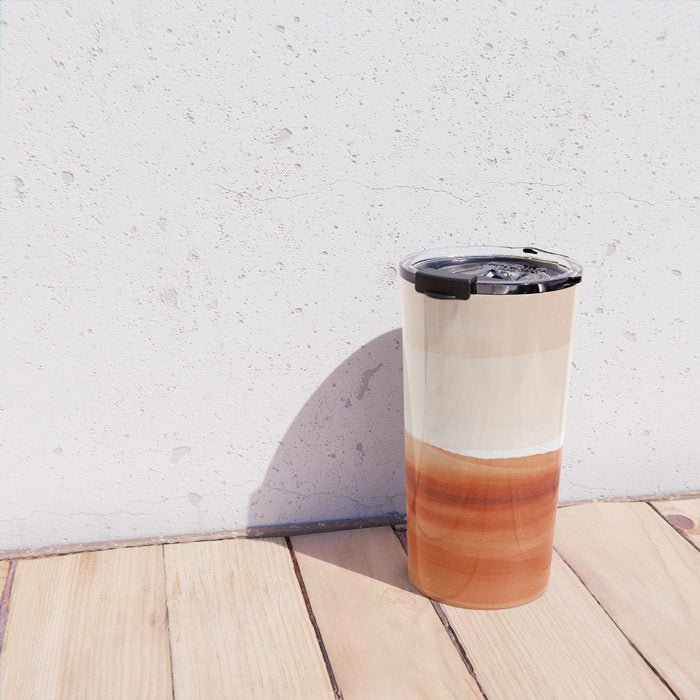 Watercolor Abstract 08 Burnt Orange Landscape Travel Mug Gallery Image 4