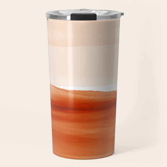 Watercolor Abstract 08 Burnt Orange Landscape Travel Mug Gallery Image 1