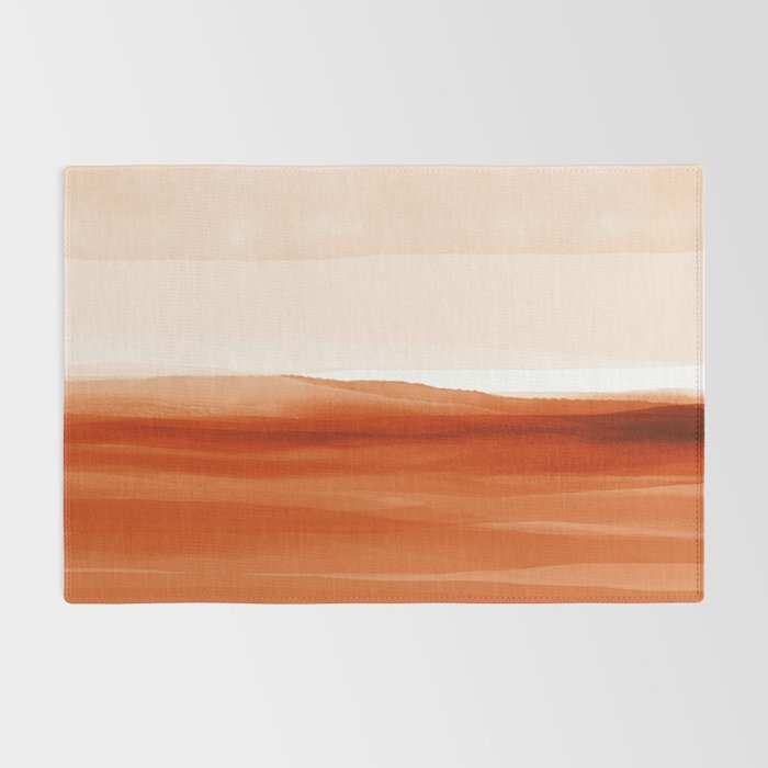Watercolor Abstract 08 Burnt Orange Landscape Rug Gallery Image 2