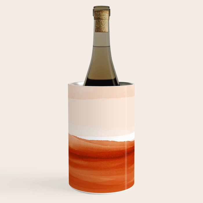 Watercolor Abstract 08 Burnt Orange Landscape Wine Chiller Gallery Image 1