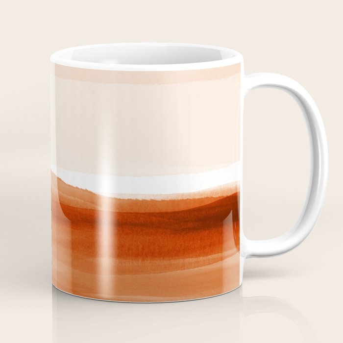 Watercolor Abstract 08 Burnt Orange Landscape Coffee Mug Gallery Image 1
